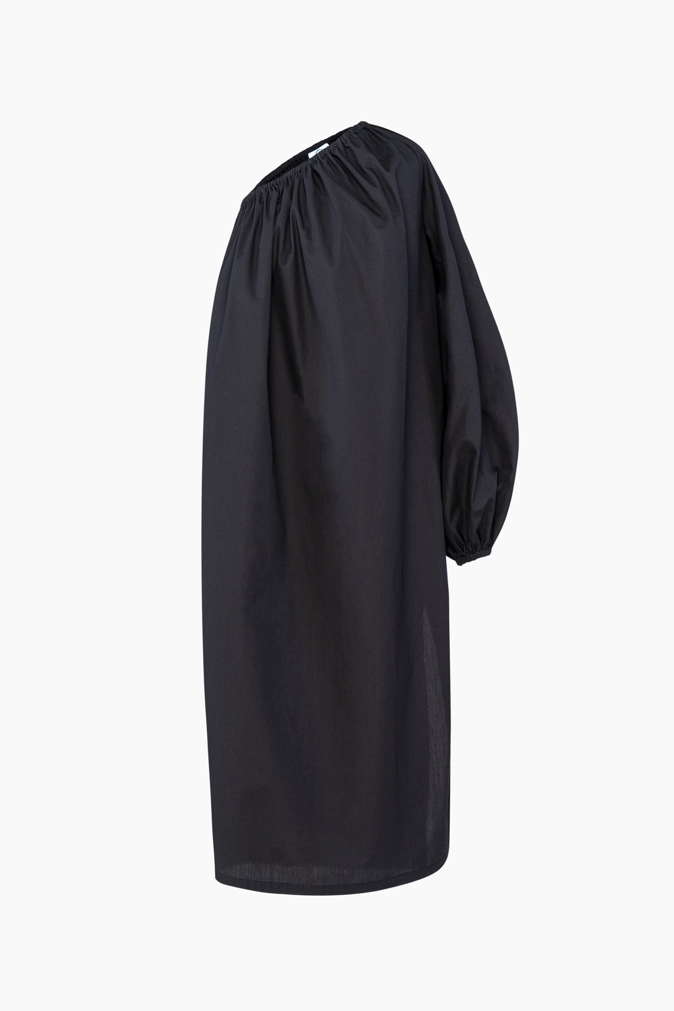 Gaia Cotton Midi Dress in Black