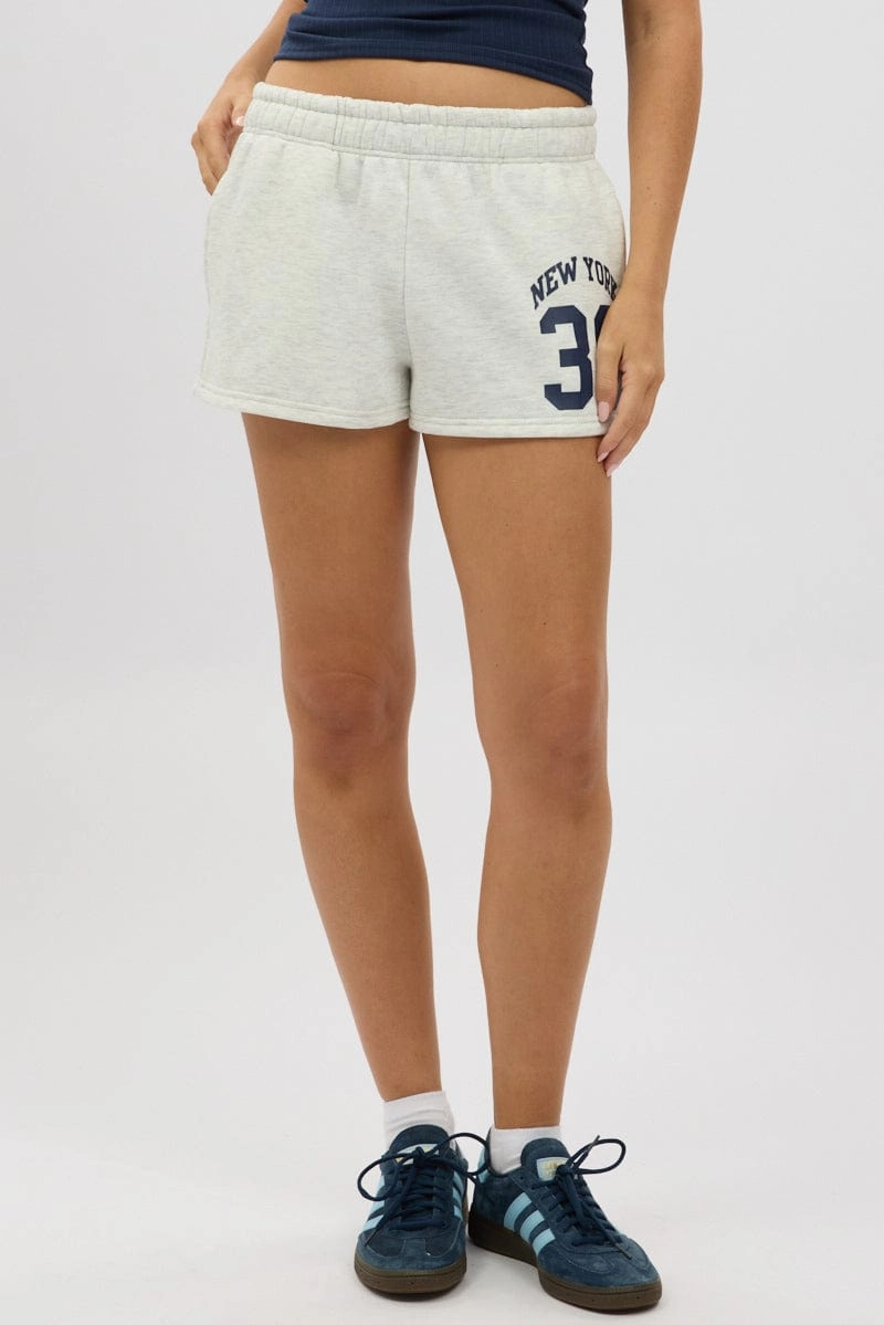 Grey Track Shorts Elasticated
