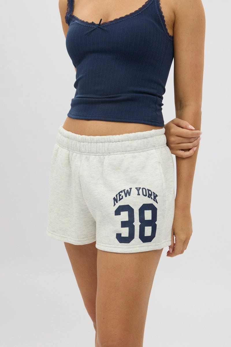 Grey Track Shorts Elasticated