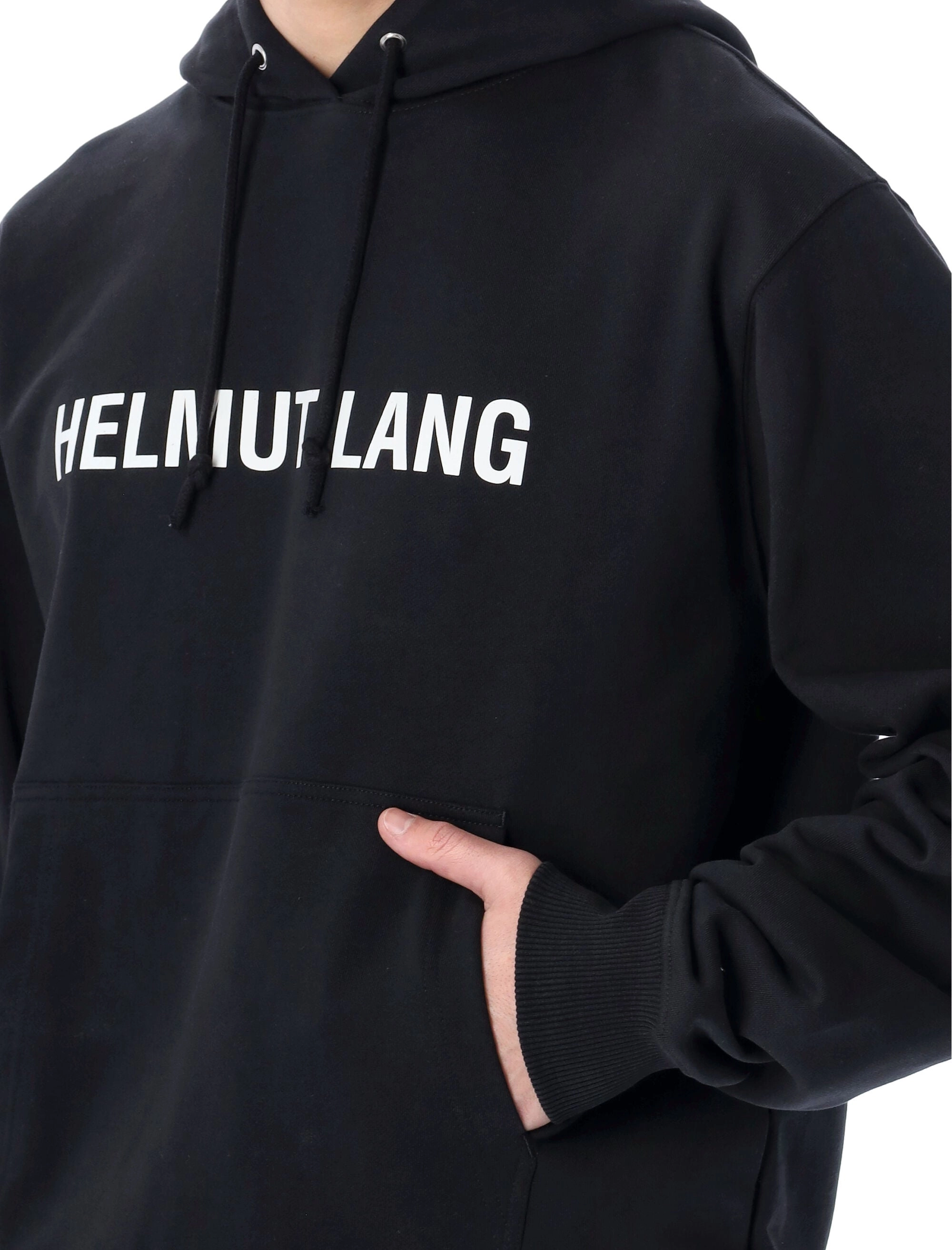 Helmut Lang Logo Printed Drawstring Hoodie