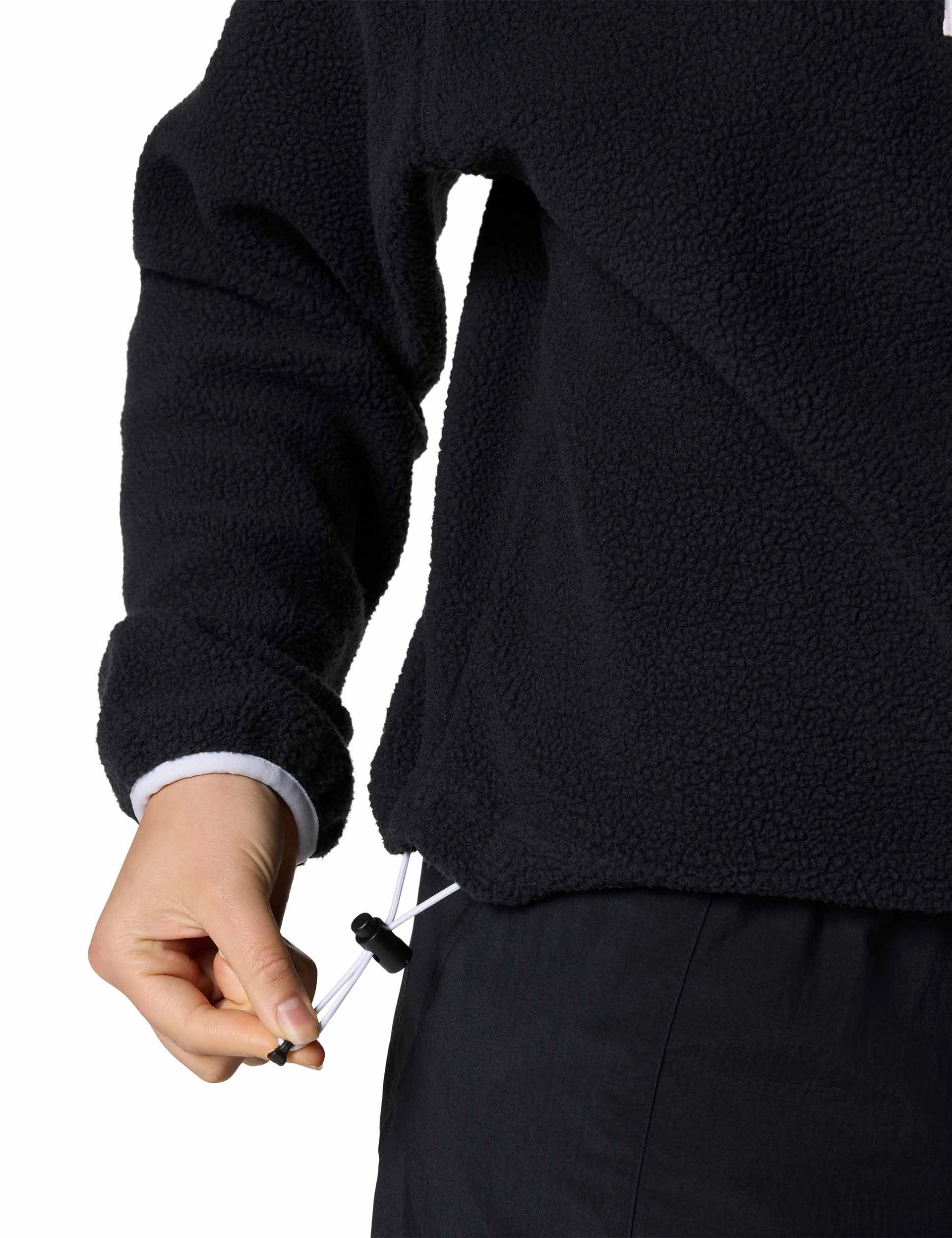 Helvetia II Cropped Sherpa Half Snap Fleece - Black
