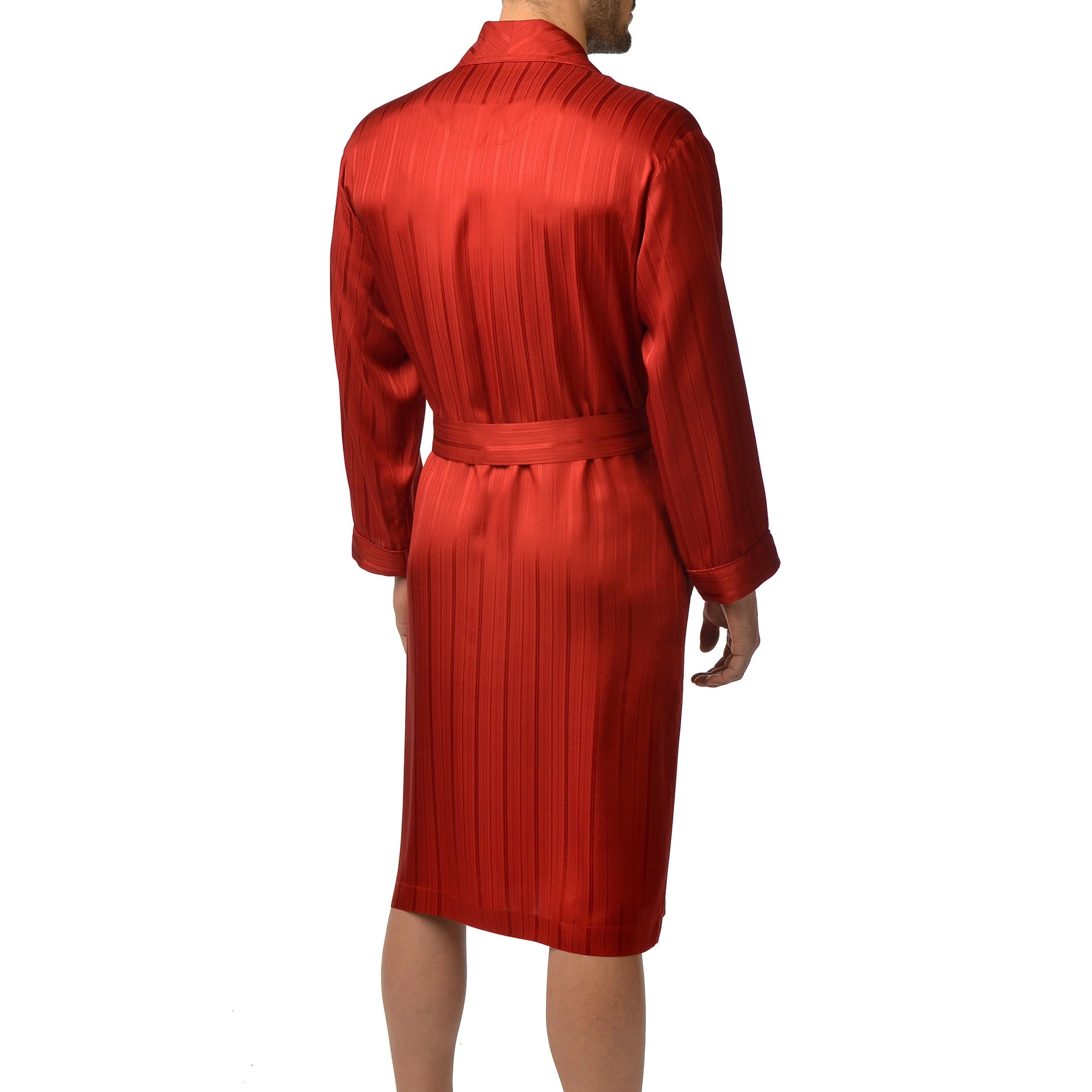 Herringbone Stripe Silk Shawl Robe