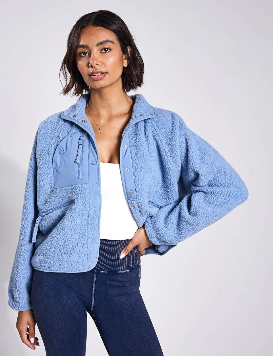 Hit The Slopes Fleece Jacket - Blue Grey