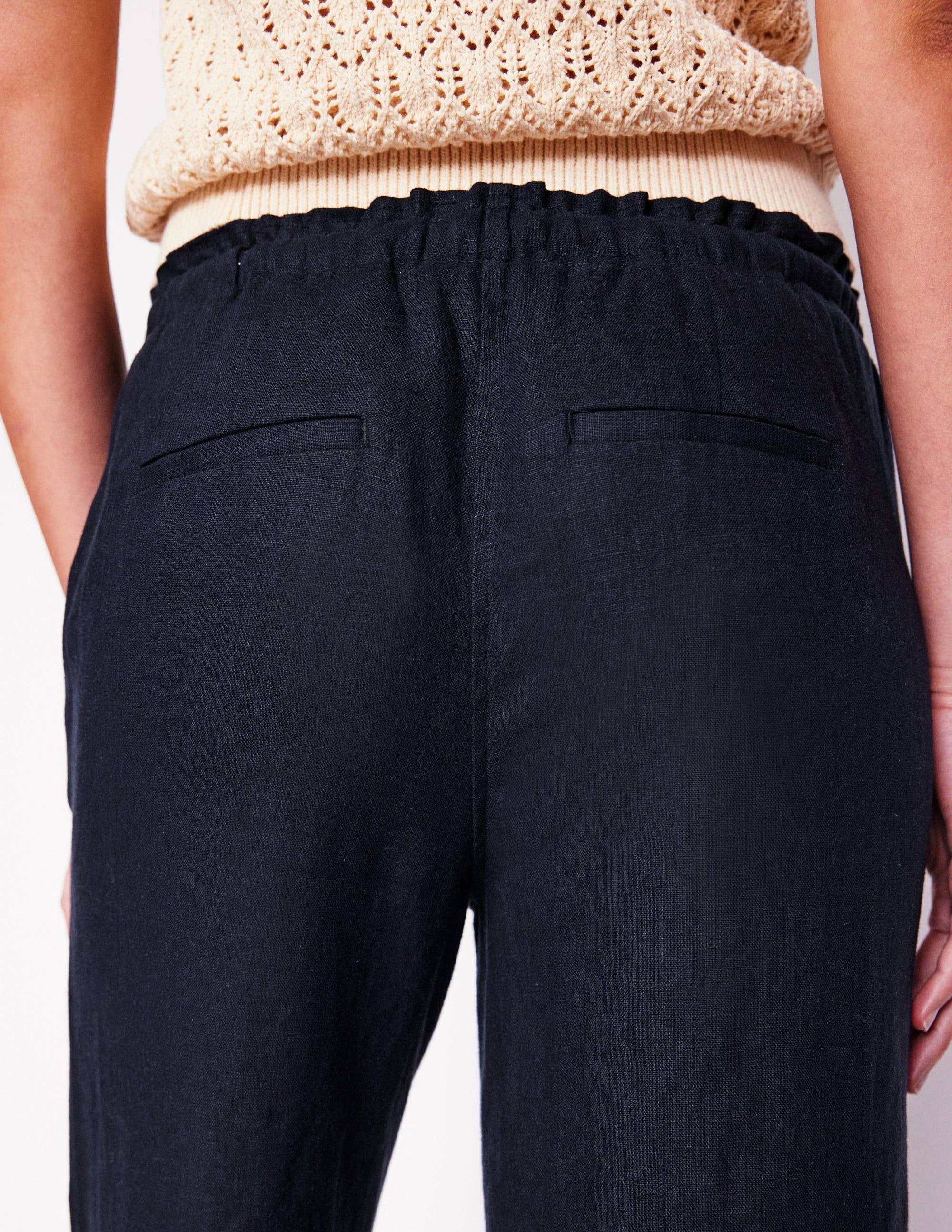 Islington Linen Trousers-Navy