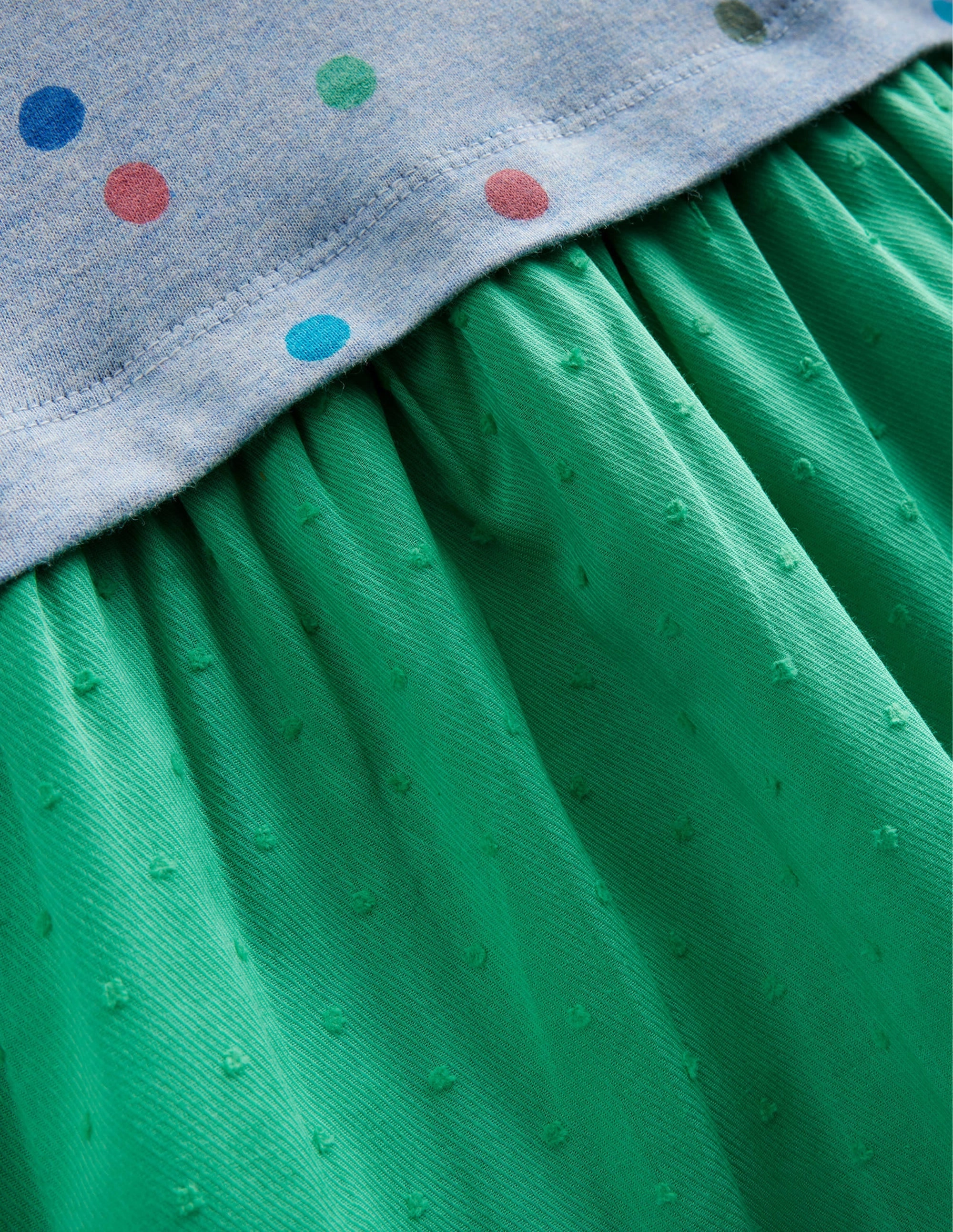 Jersey Woven Mix Dress-Delft Blue