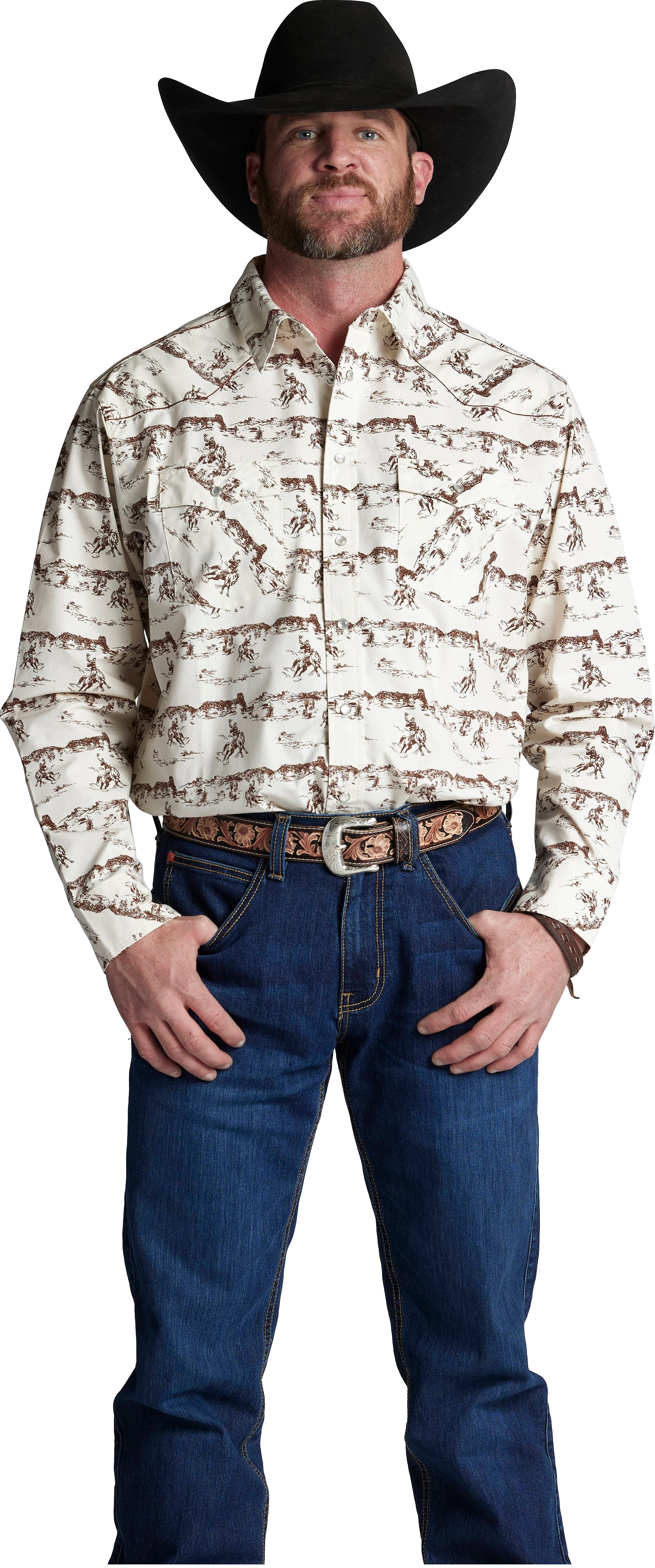 Justin Brands Shirt Horse Print Scene HJ-1508