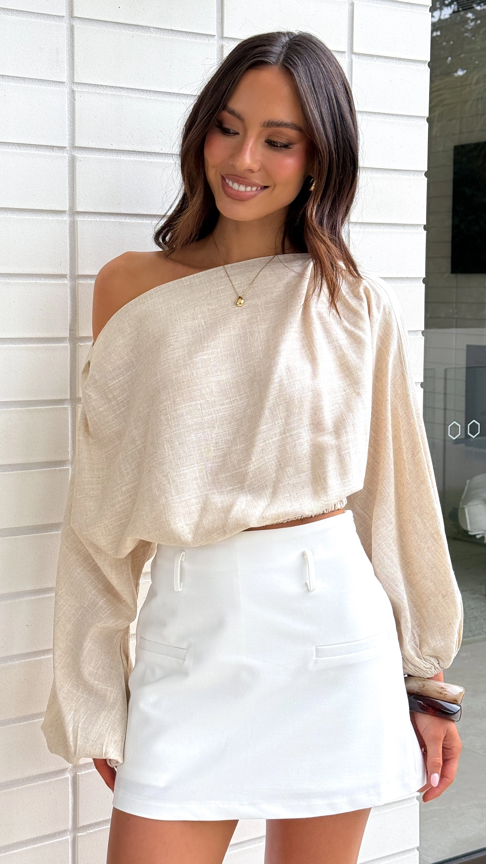 Katara Off Shoulder Top - Natural