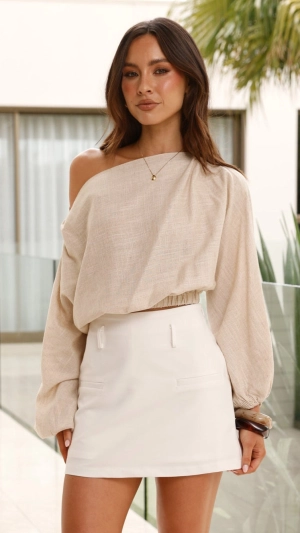 Katara Off Shoulder Top - Natural