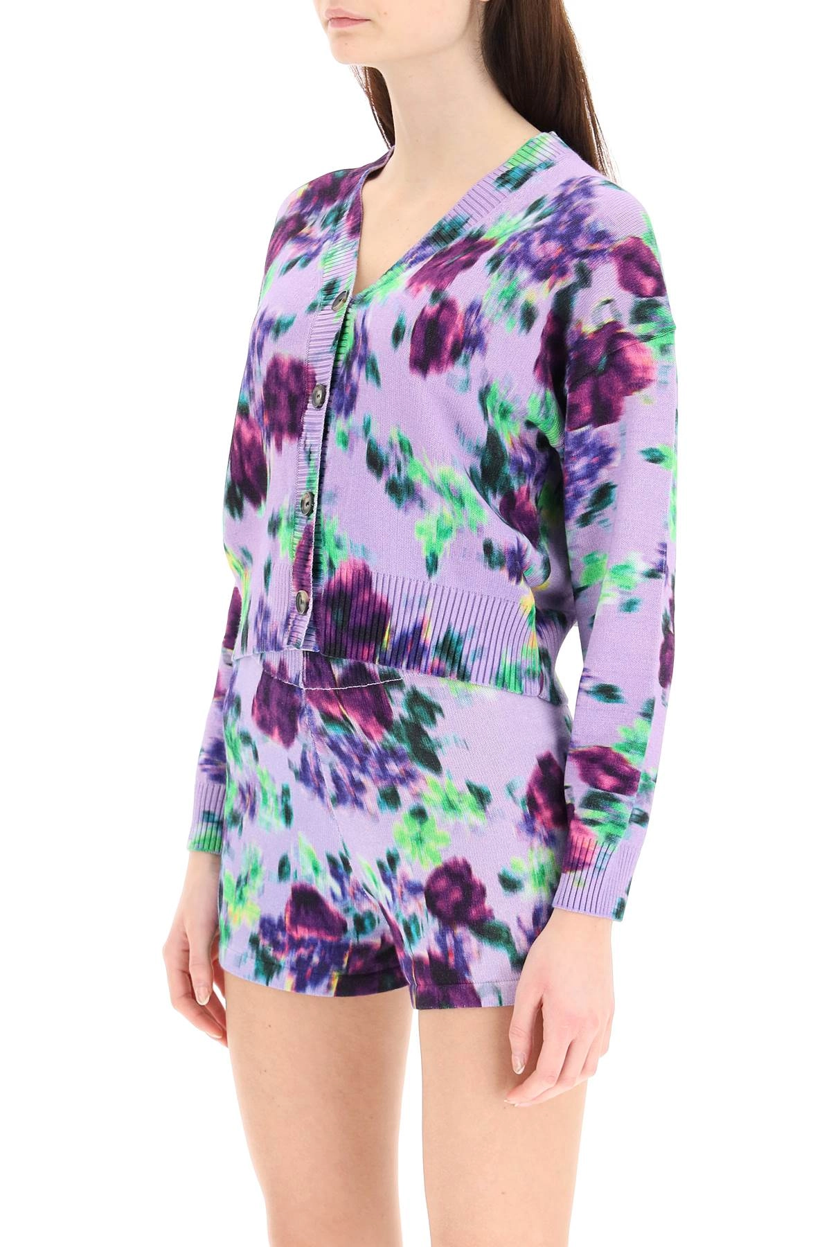 Kenzo Floral Printed Knit Cardigan