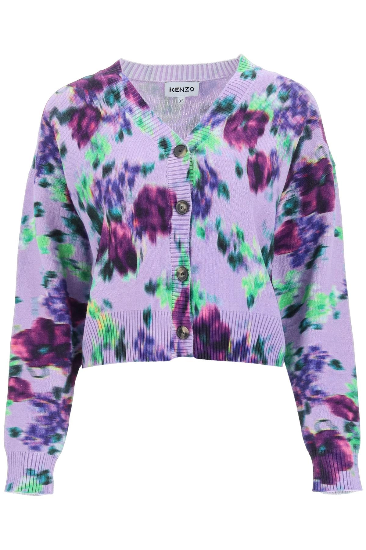 Kenzo Floral Printed Knit Cardigan