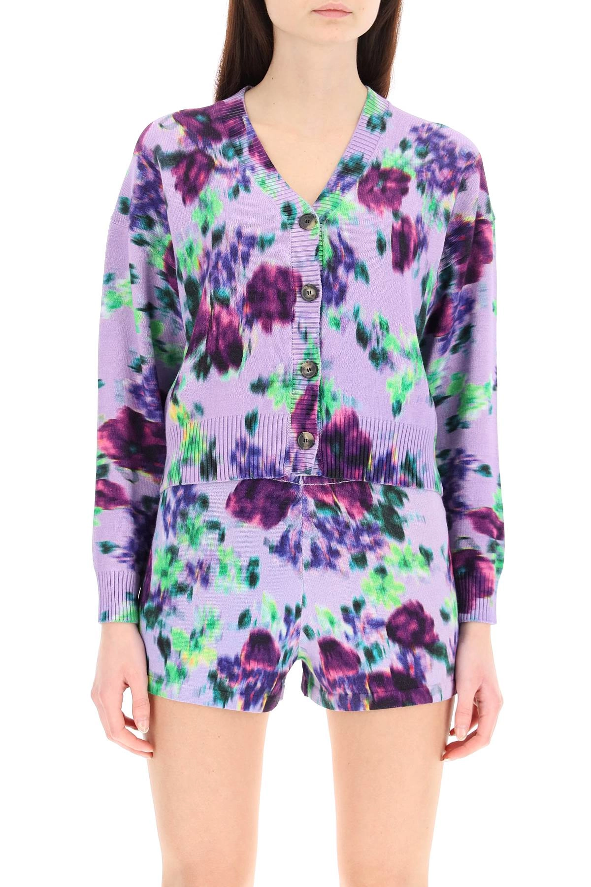 Kenzo Floral Printed Knit Cardigan