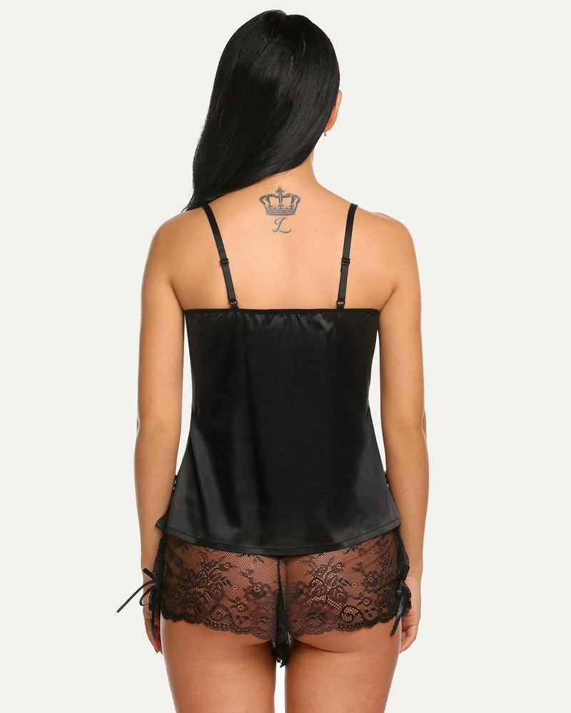 Lace Cami and Shorts Satin Sets