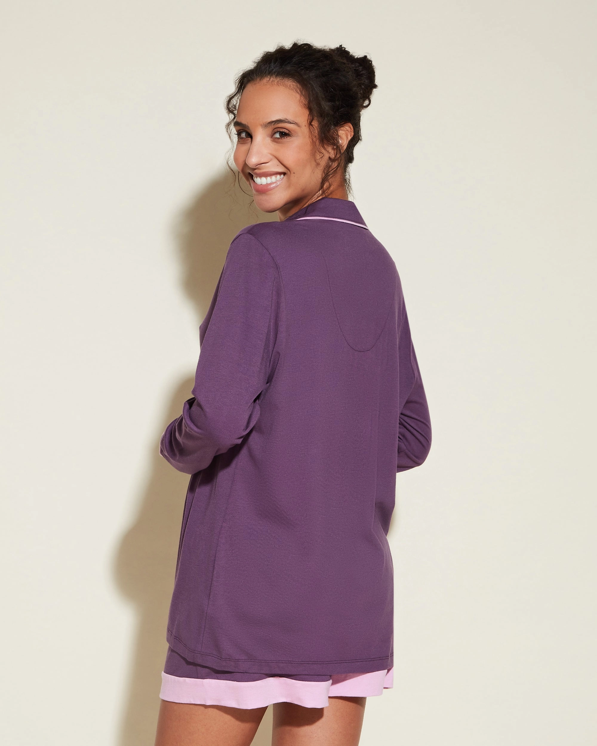 Langärmeliges Top & Boxer Pyjama-Set
