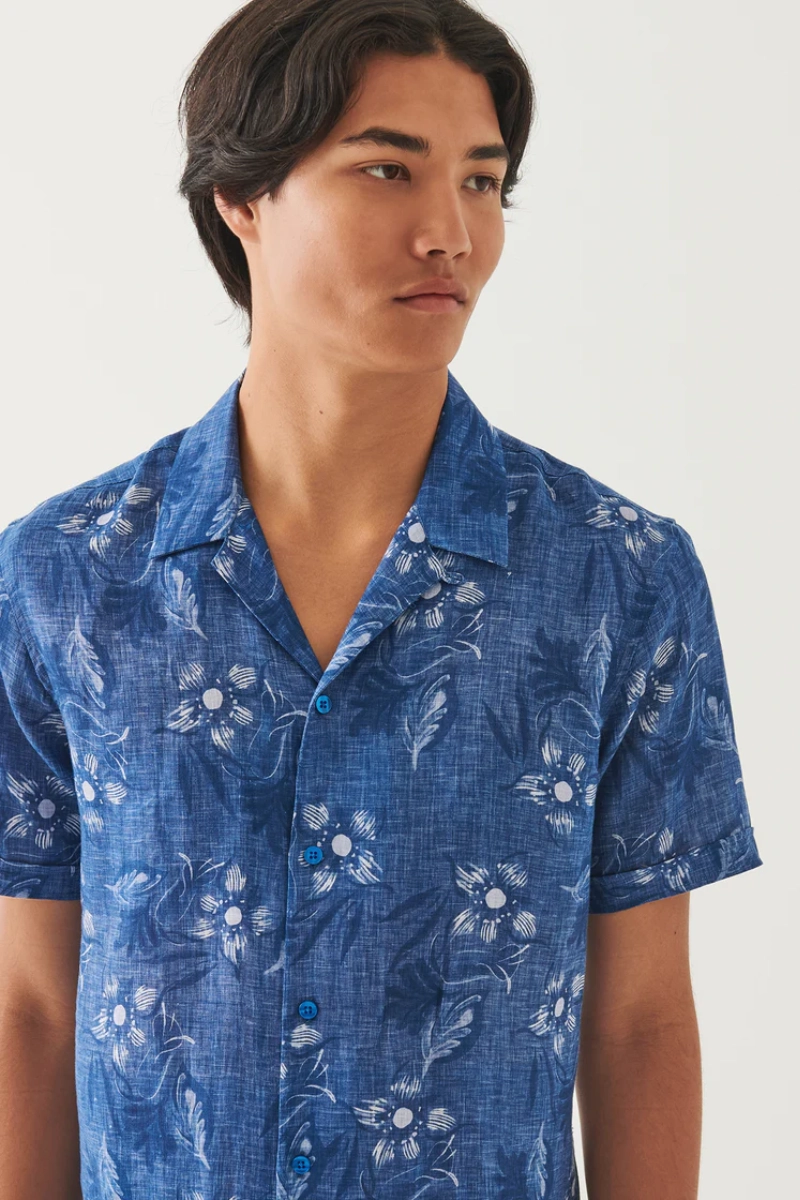 Linen Camp Collar Shirt