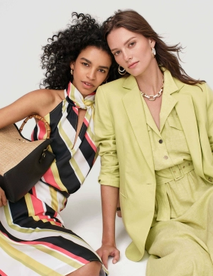 Linen One Button Jacket With Notch Collar- Sale