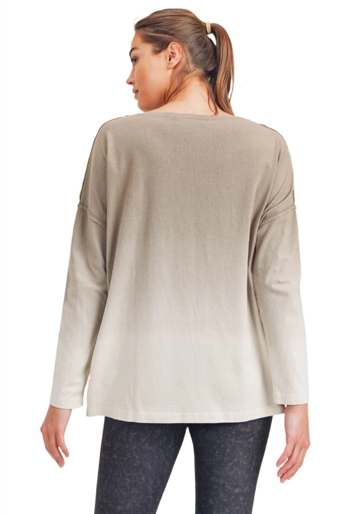 Mono B Ombre' Long Sleeve Cotton Tee KT11780