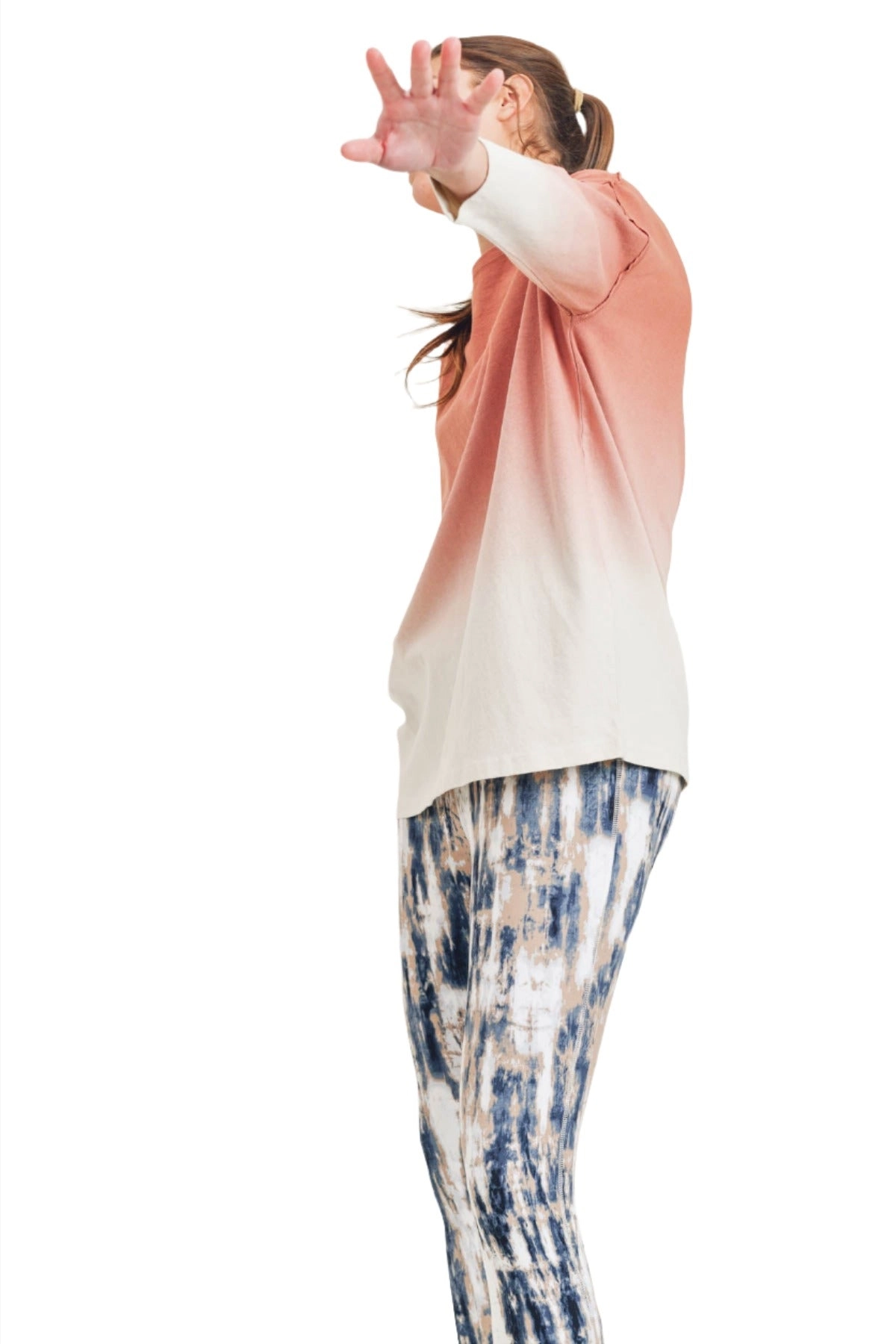 Mono B Ombre' Long Sleeve Cotton Tee KT11780
