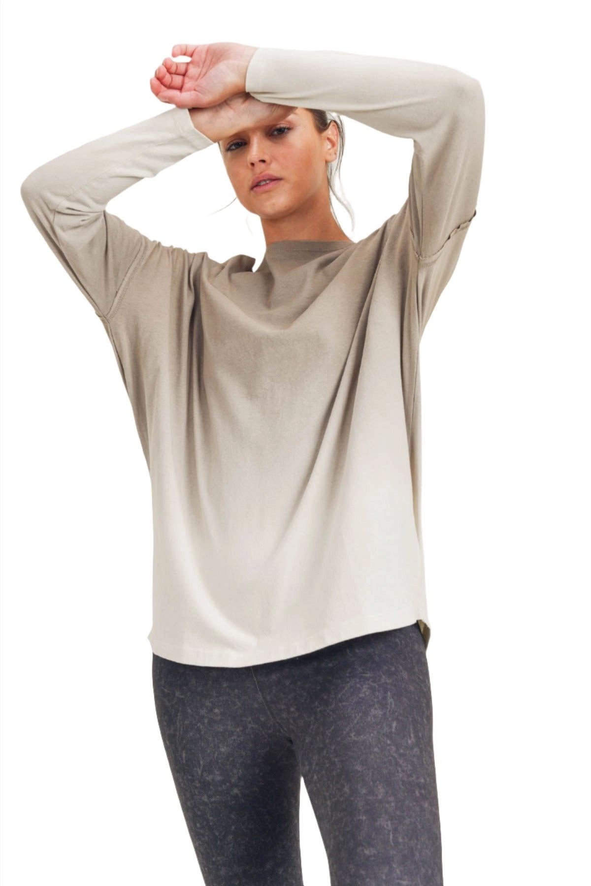 Mono B Ombre' Long Sleeve Cotton Tee KT11780