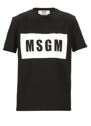 MSGM Logo Printed Crewneck T-Shirt