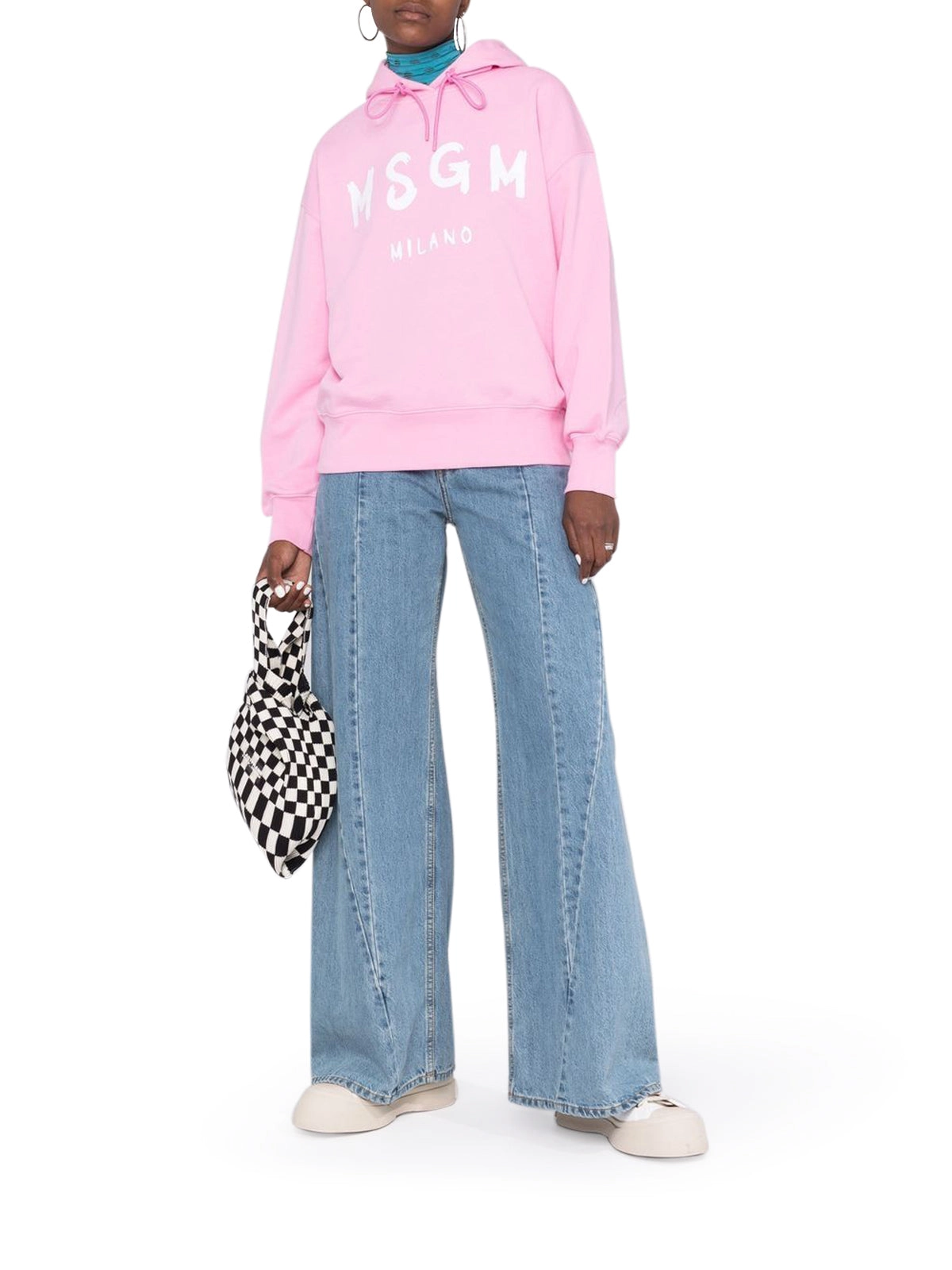 MSGM Logo Printed Drawstring Hoodie