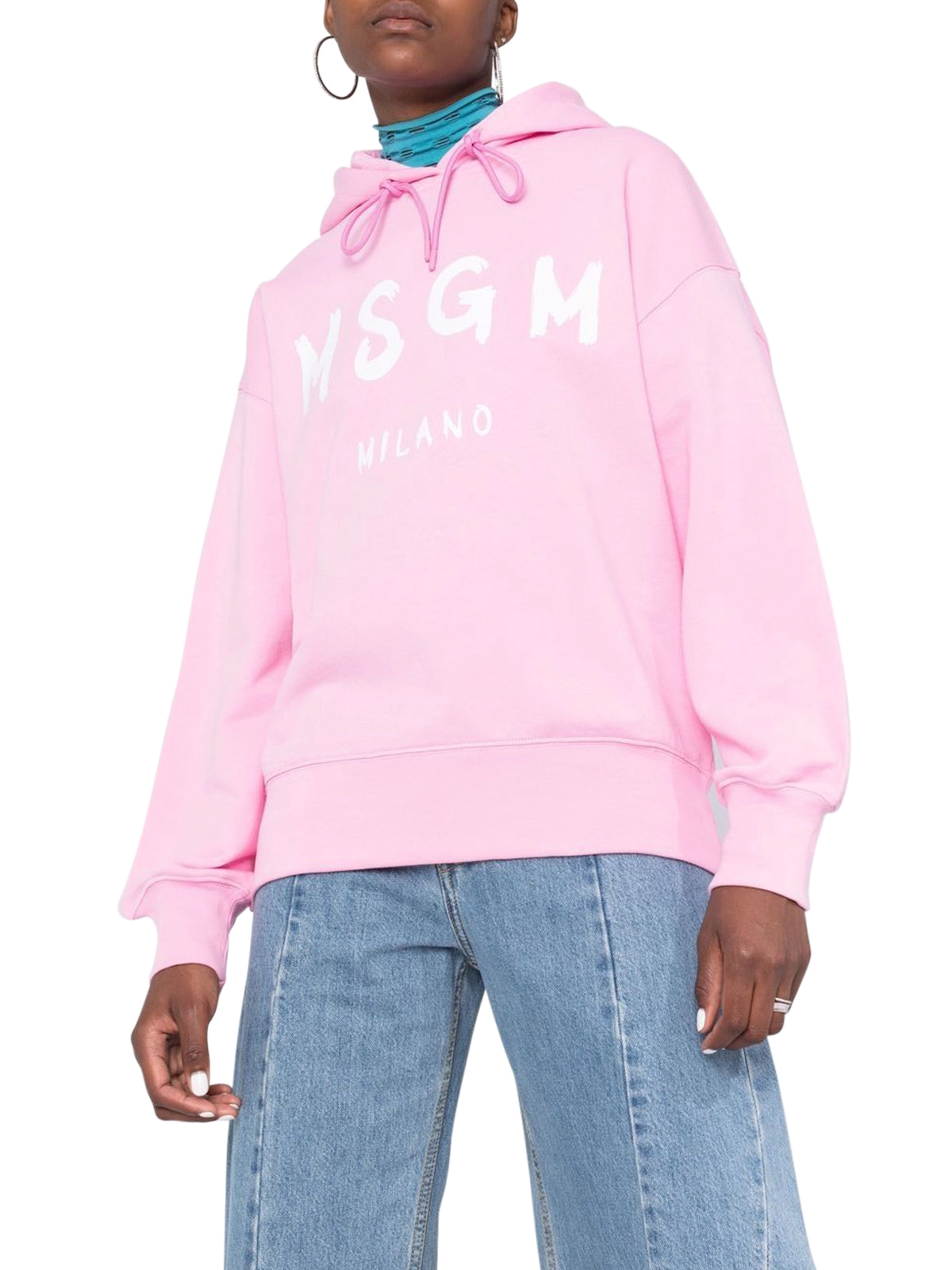 MSGM Logo Printed Drawstring Hoodie