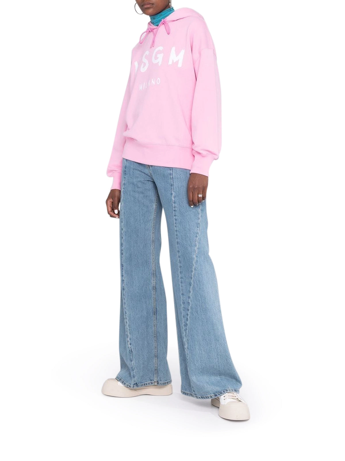 MSGM Logo Printed Drawstring Hoodie