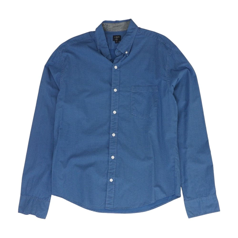 Navy Polka Dot Long Sleeve Button Down