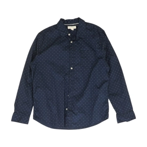 Navy Polka Dot Long Sleeve Button Down