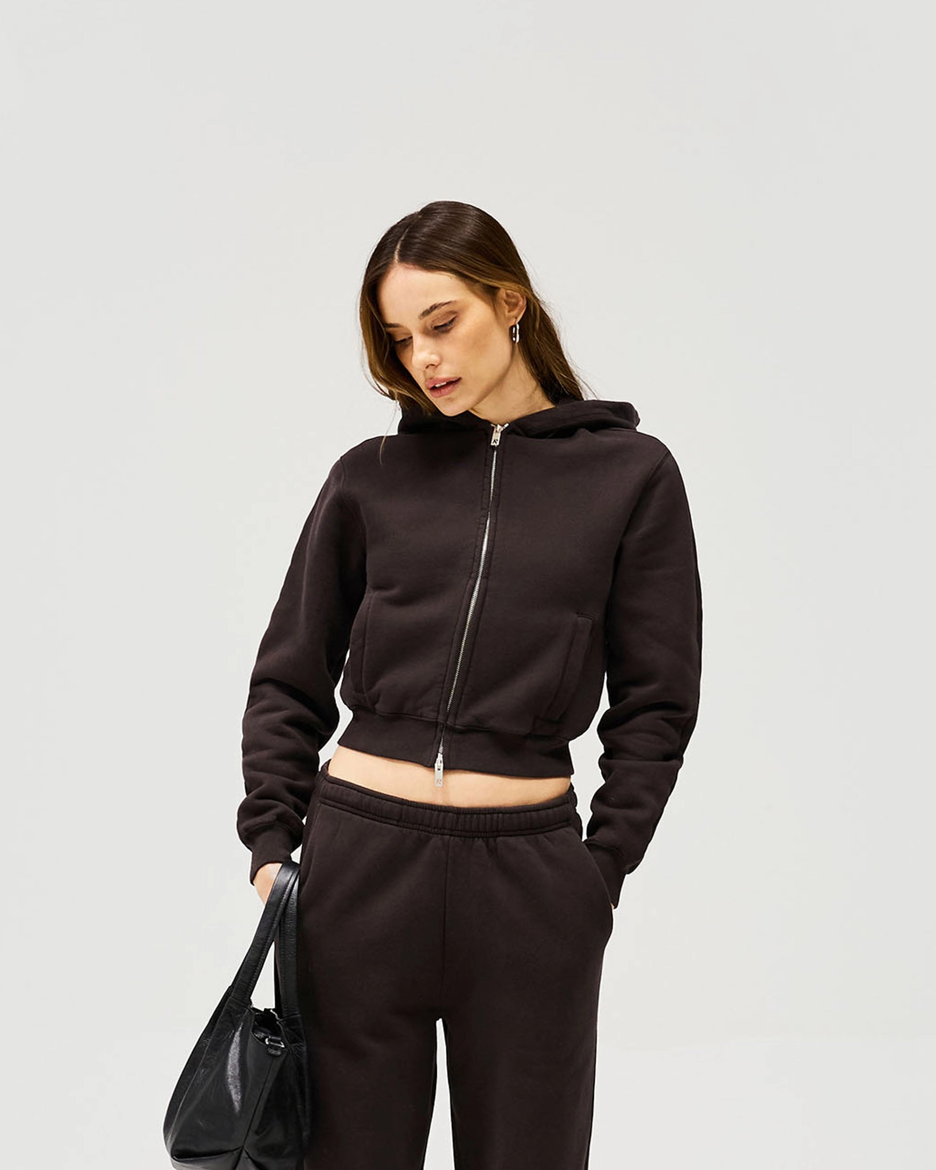 Owners Club Slim Zip Hoodie - Black Coffee