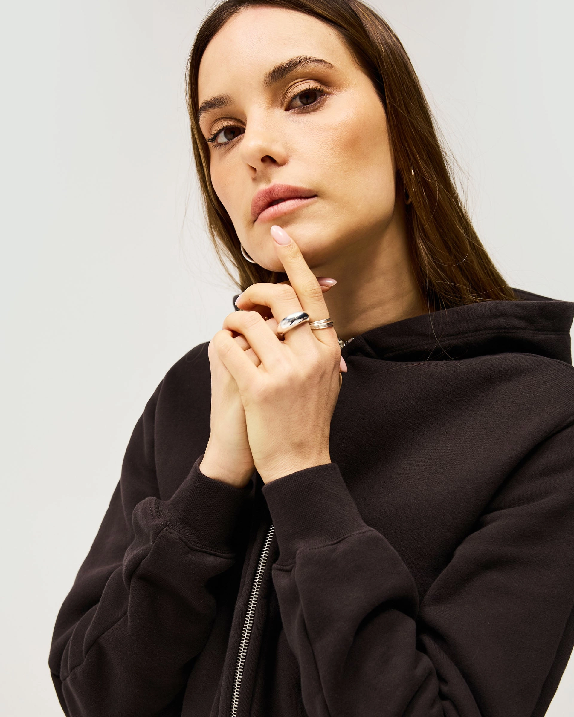 Owners Club Slim Zip Hoodie - Black Coffee