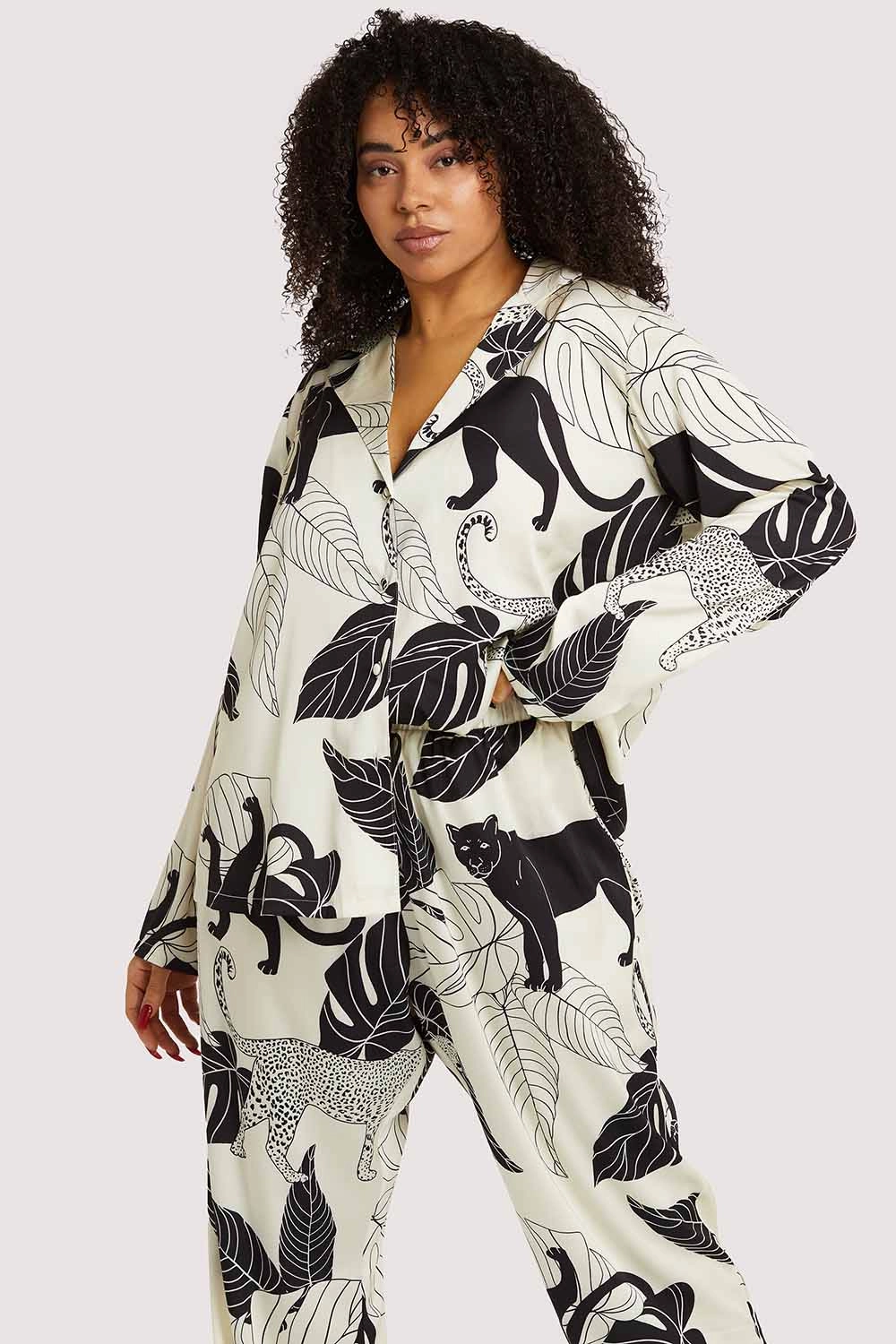Panther Print Satin Pyjama Set
