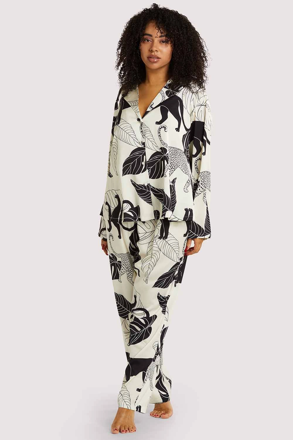 Panther Print Satin Pyjama Set