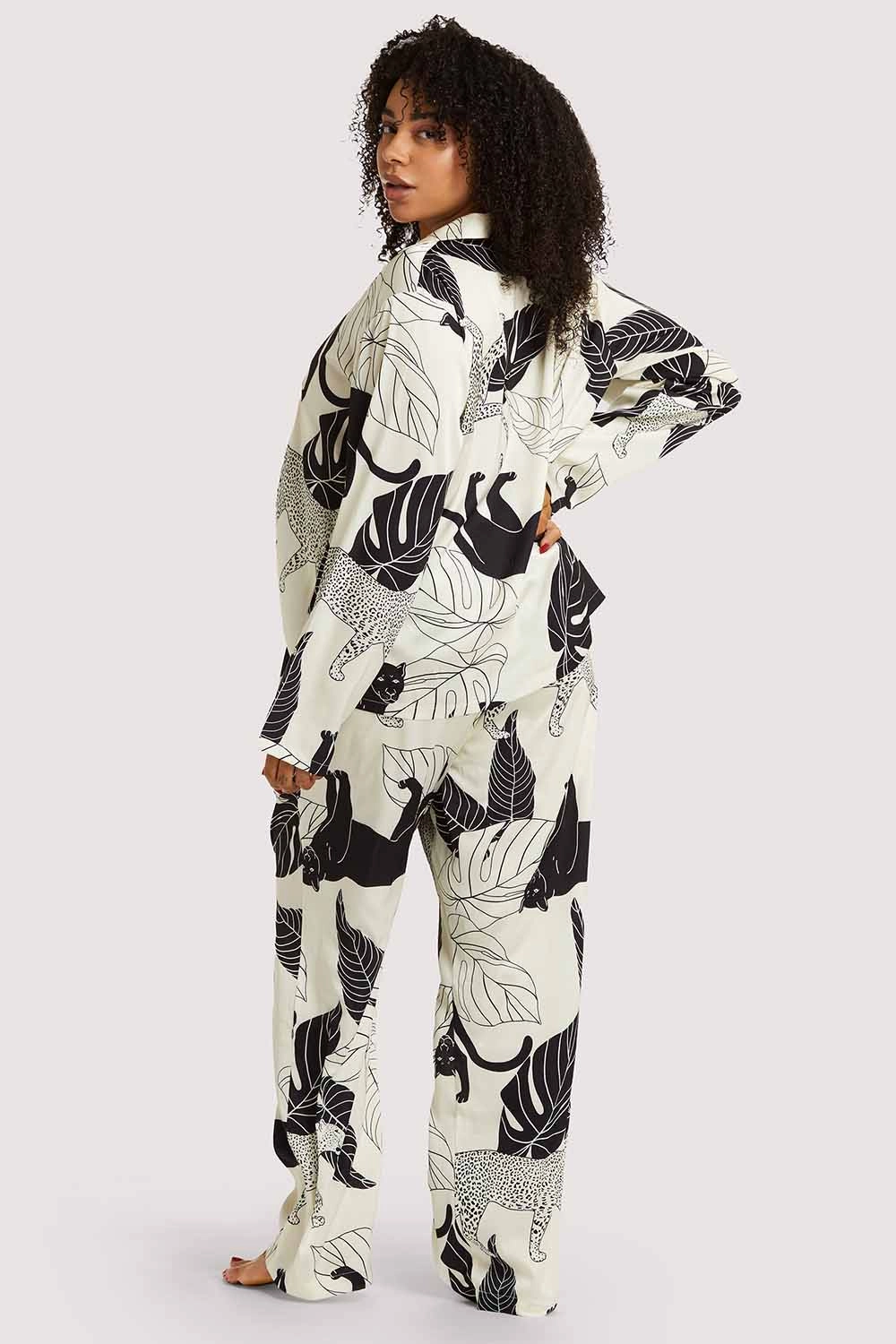 Panther Print Satin Pyjama Set