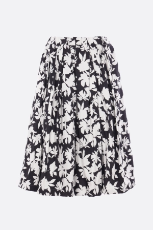piquet circle skirt with floral print