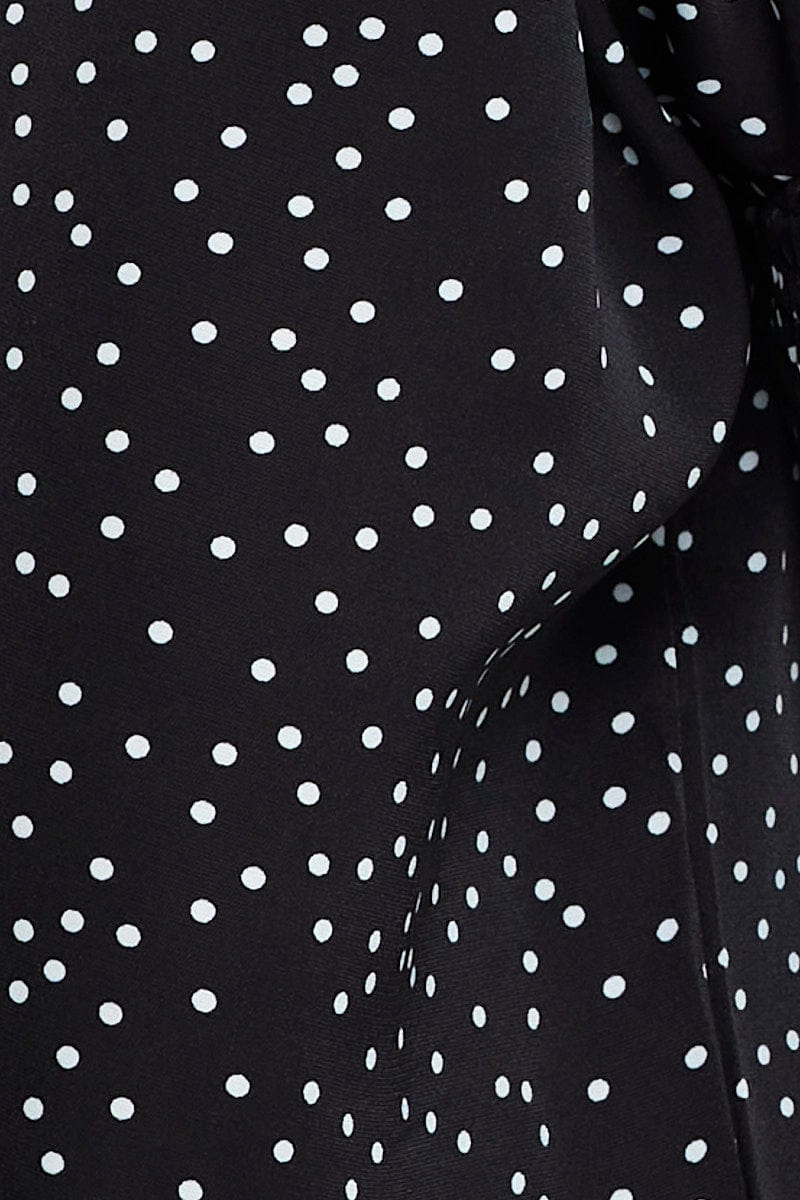 Polka Dot Crop Top Long Sleeve