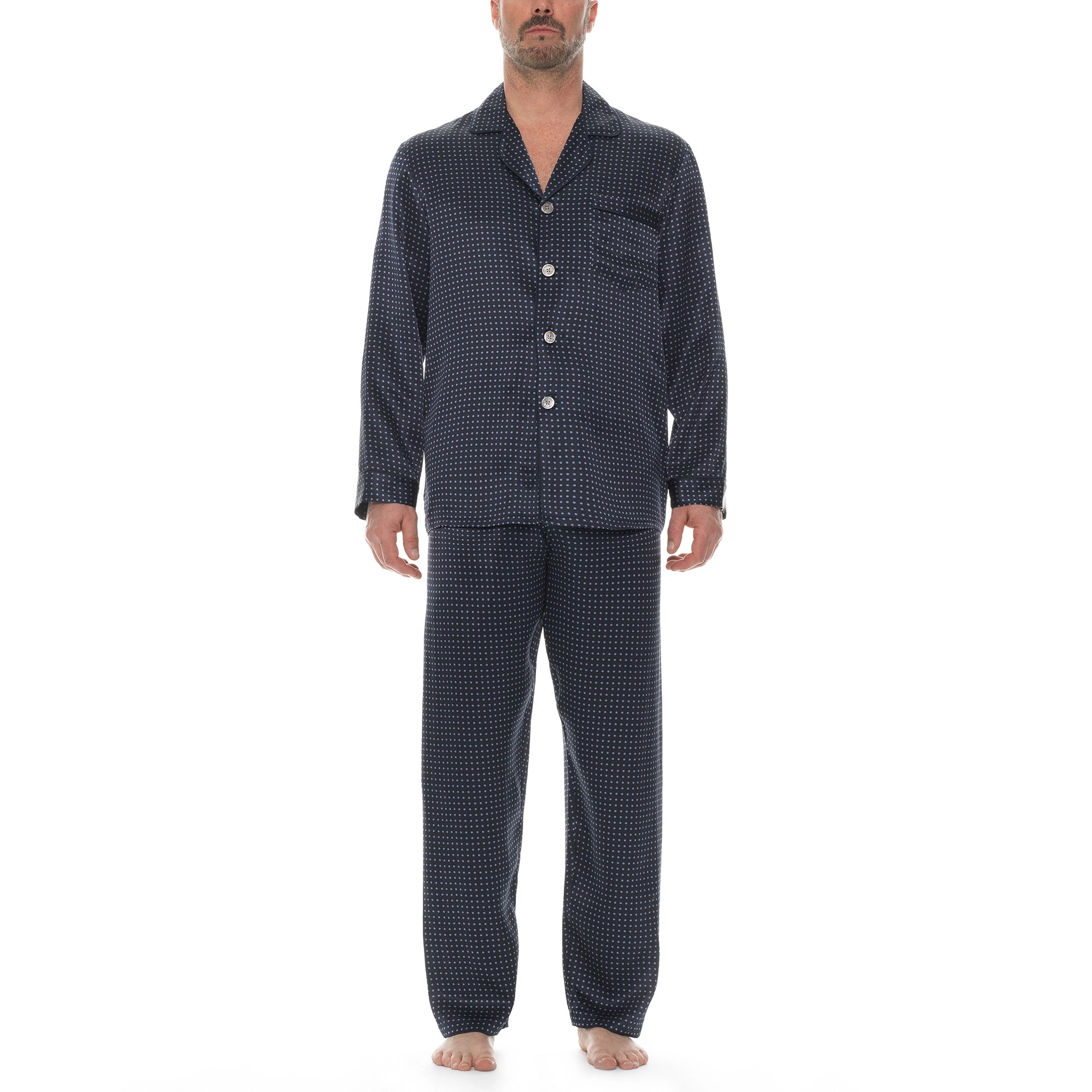 Polka Dot Silk Charmeuse L/S Pajama
