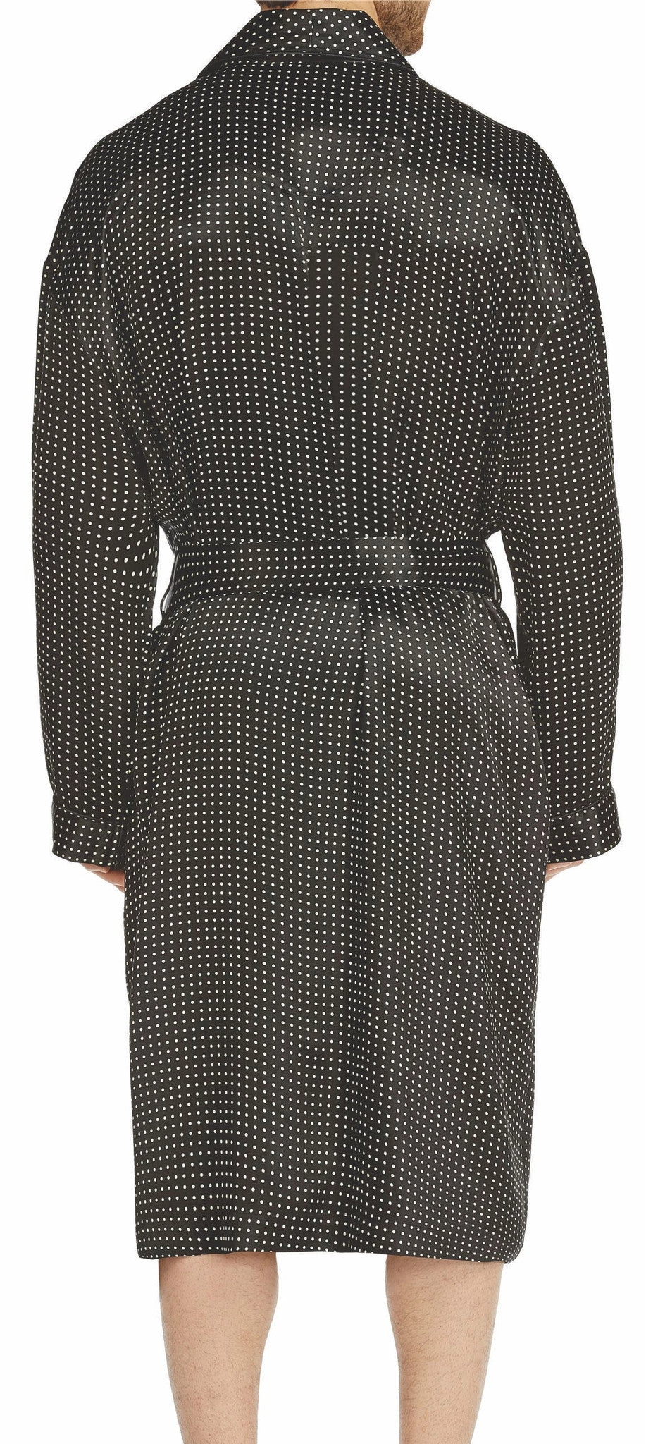 Polka Dot Silk Charmeuse Shawl Robe