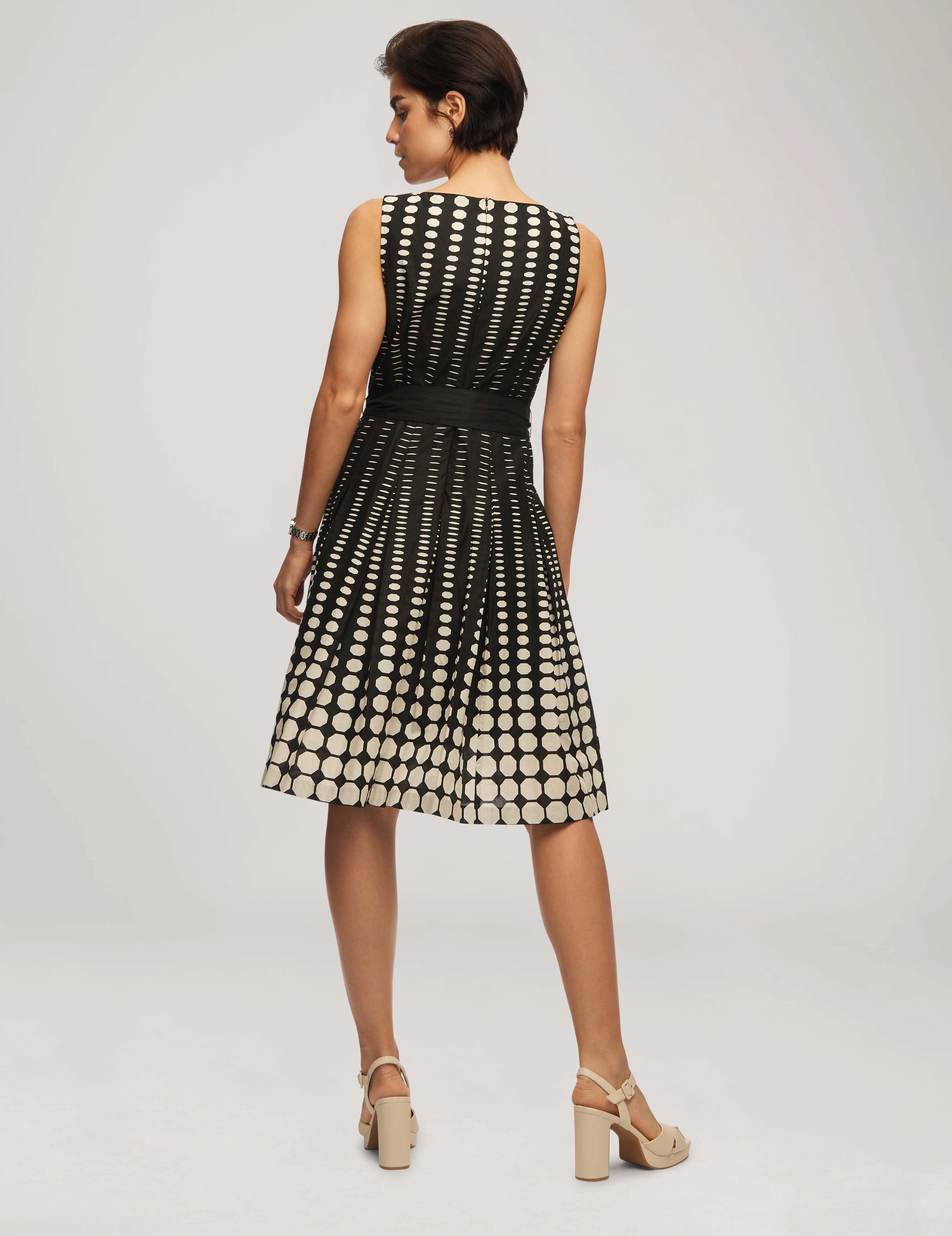 Printed Cotton Fit & Flare With Sash- Sale