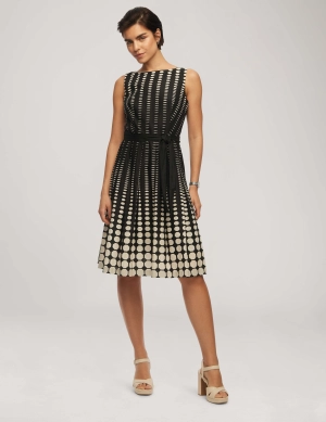 Printed Cotton Fit & Flare With Sash- Sale
