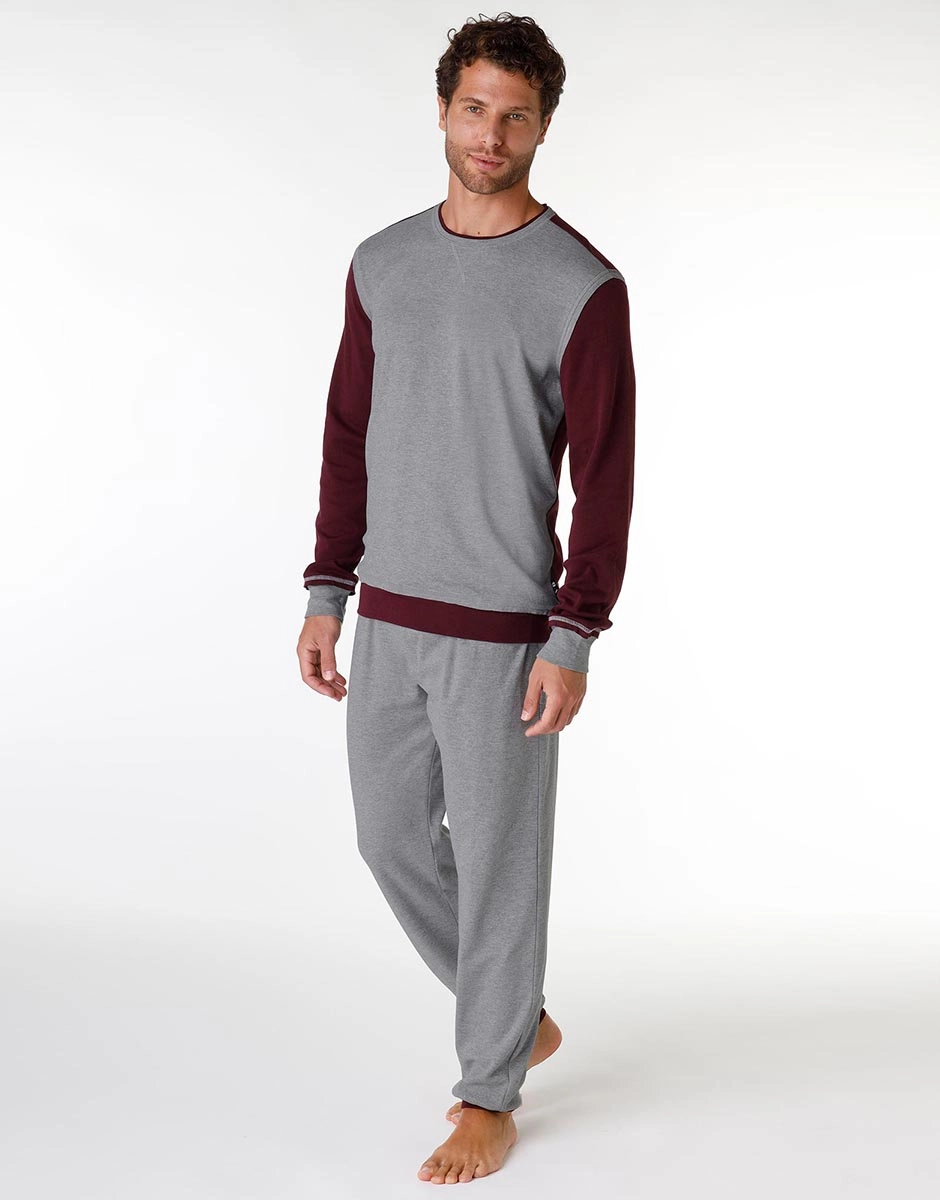 Pyjama long gris homme
