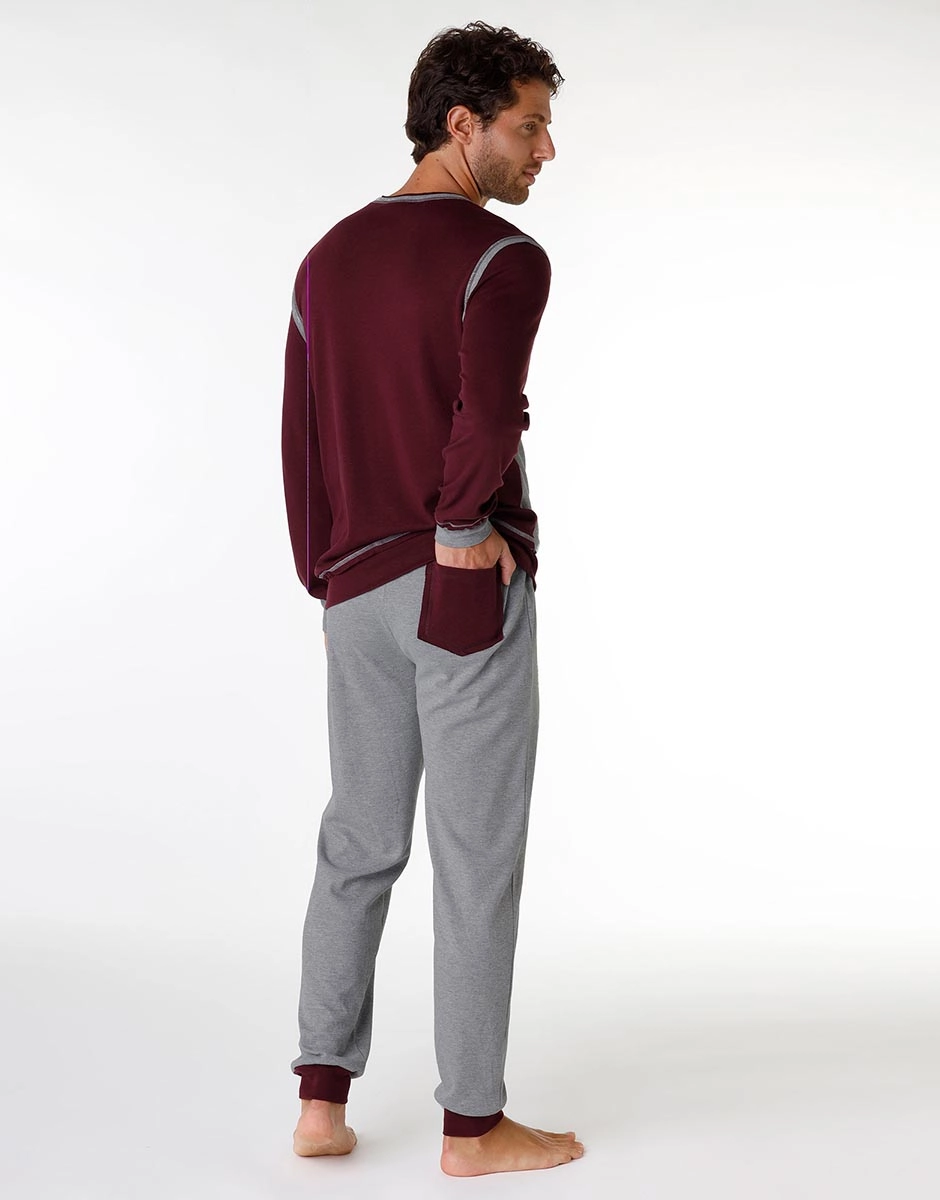 Pyjama long gris homme