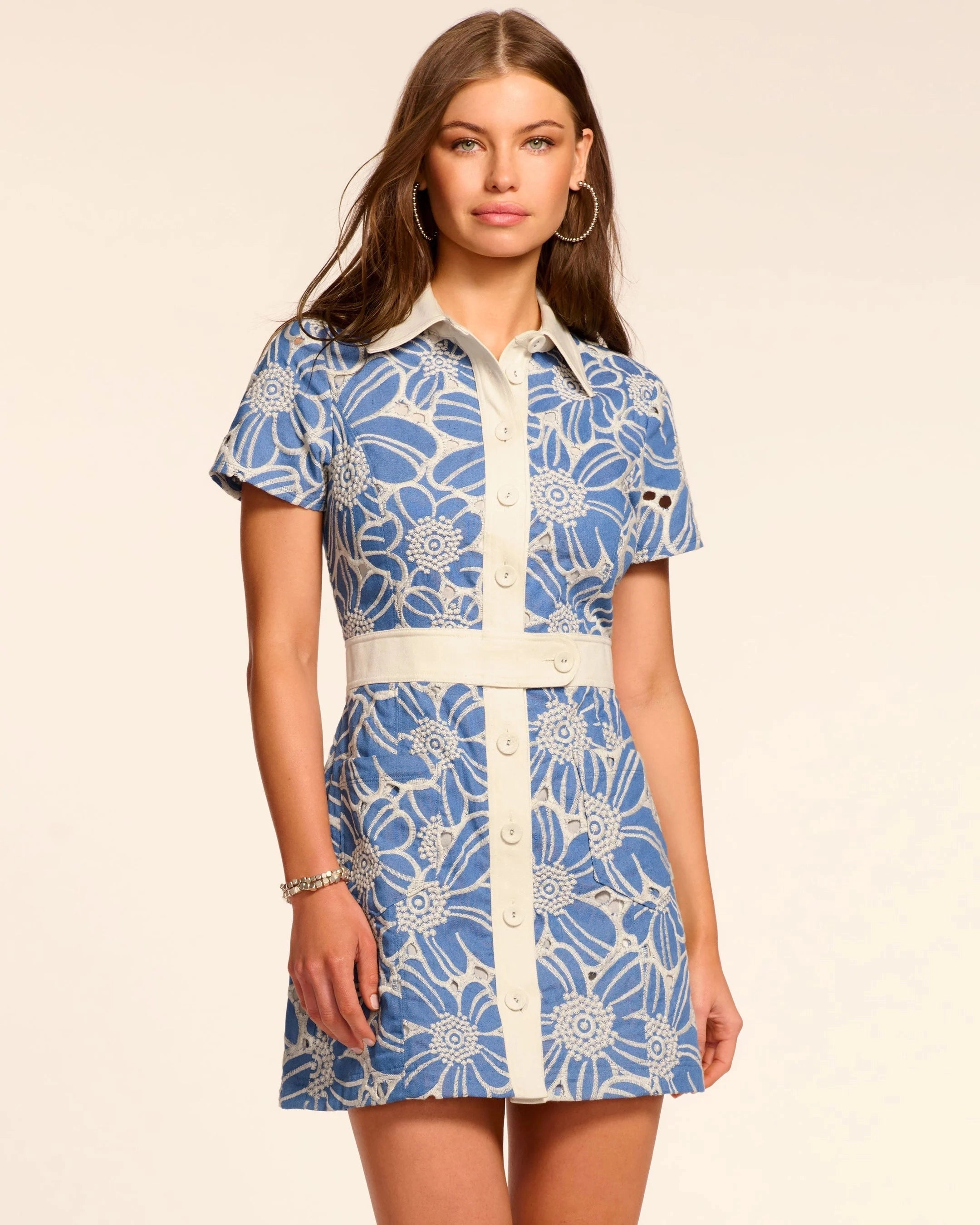 Raa04253028 Chambray Floral Dress