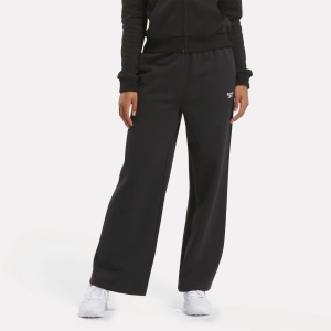Reebok Identity Small Logo Fleece Wide Leg Pants Black