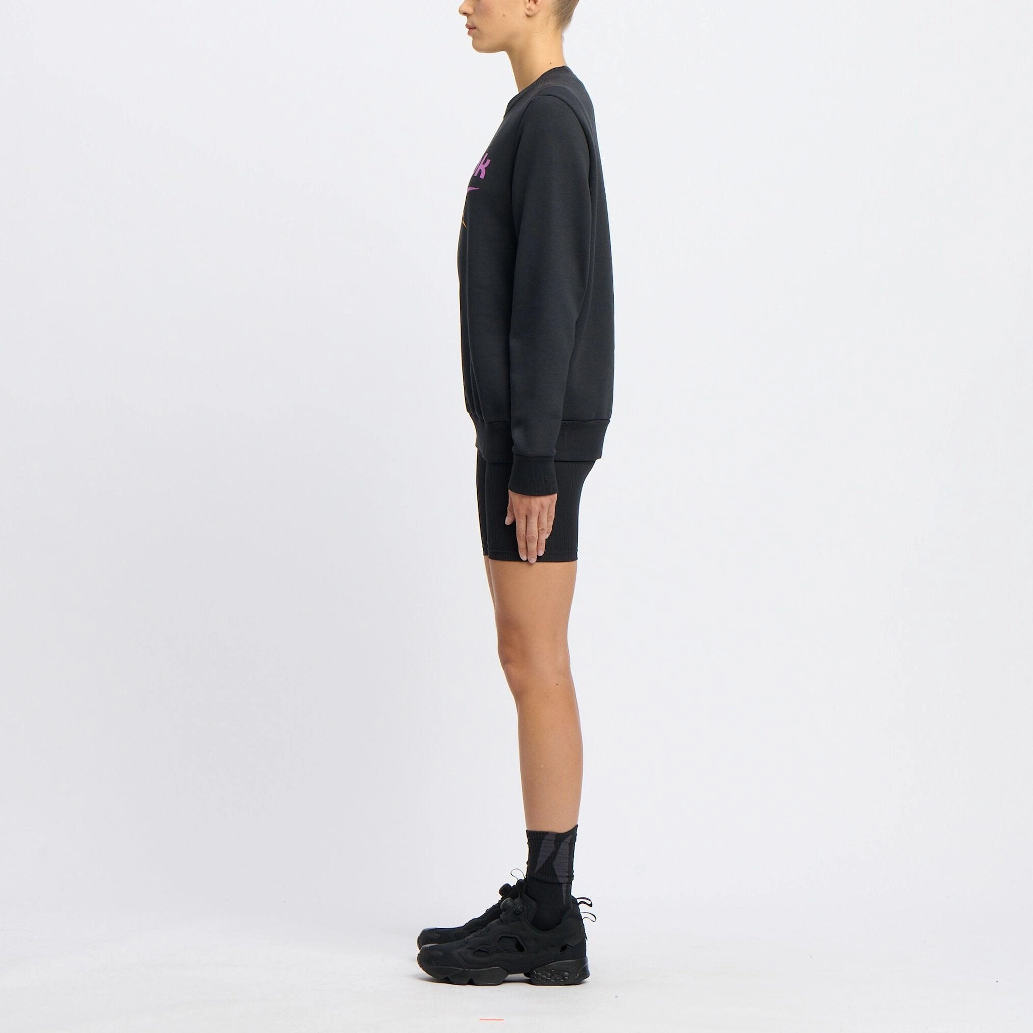 REEBOK WOMEN'S IDENTITY BIG LOGO BLACK SWEATSHIRT