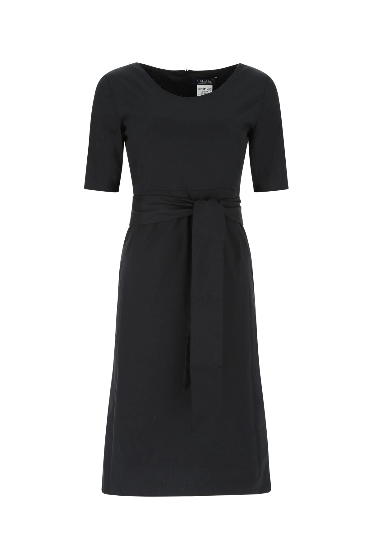 'S Max Mara Tie Belt Short Sleeve Midi Dress