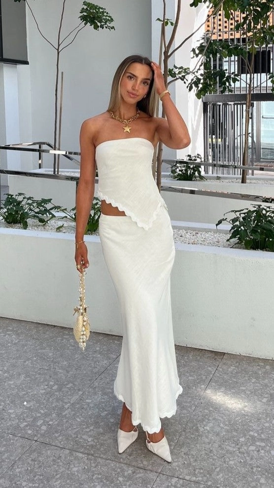 Solara Maxi Skirt - White