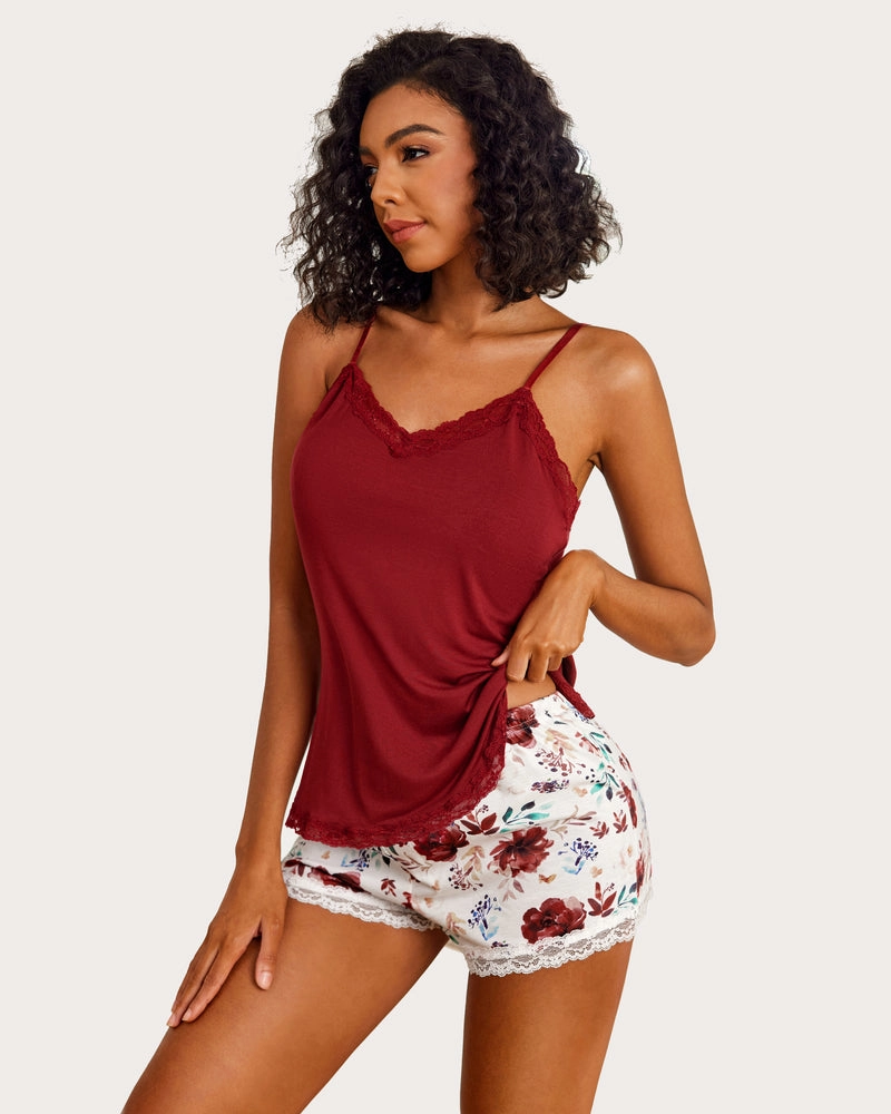 Straps V-Neck Cami Pajama Set (DE Only)