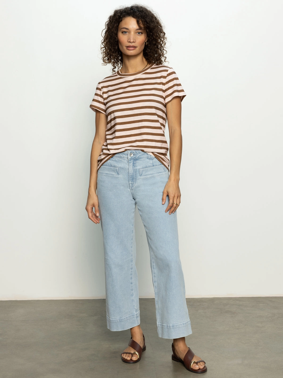 The Perfect Tee Earth Pink / Sepia Stripe