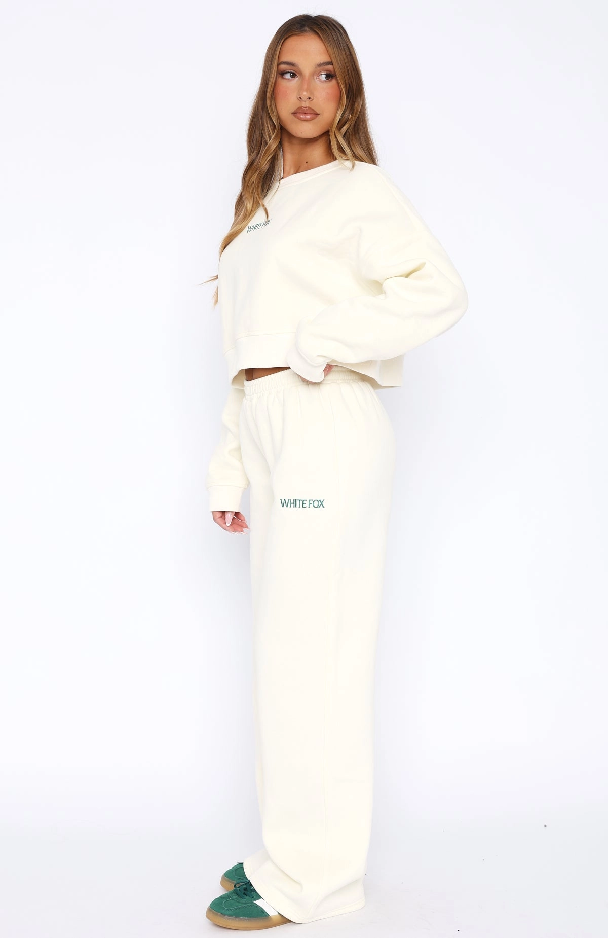 Trading Places Wide Leg Sweatpants Cream