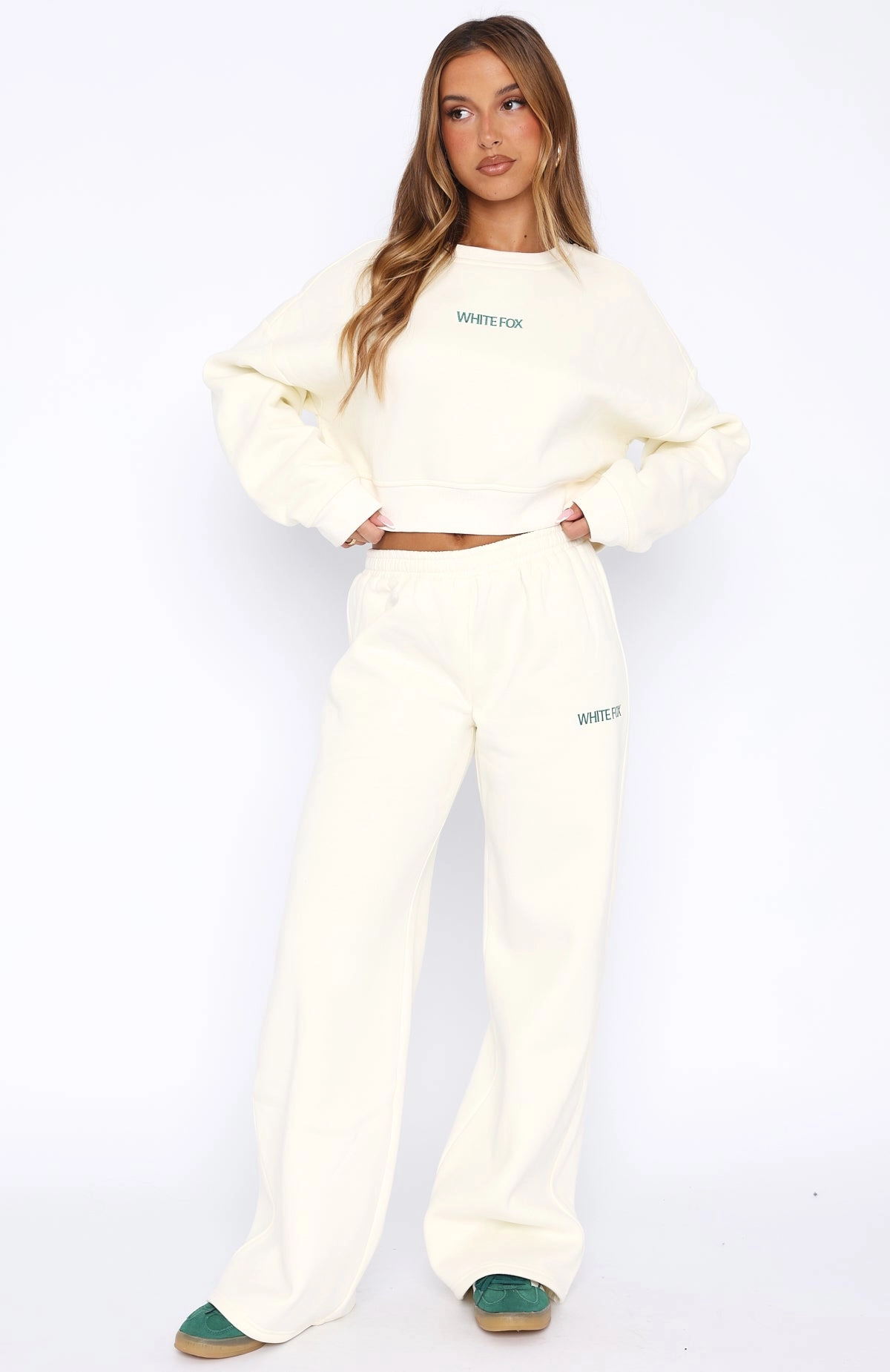 Trading Places Wide Leg Sweatpants Cream